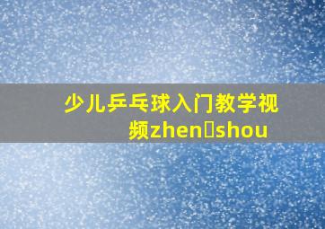 少儿乒乓球入门教学视频zhen shou